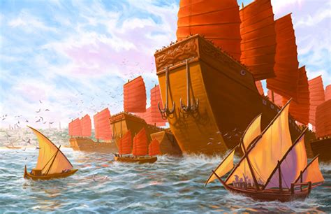 The Arrival of the Ming Treasure Fleet: A Display of Maritime Power and Diplomatic Reach in 1405